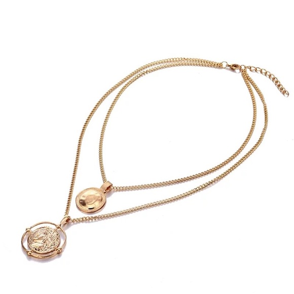 'My Sailor' Gold Coin Portrait Layered Necklace - Picture 8 of 9